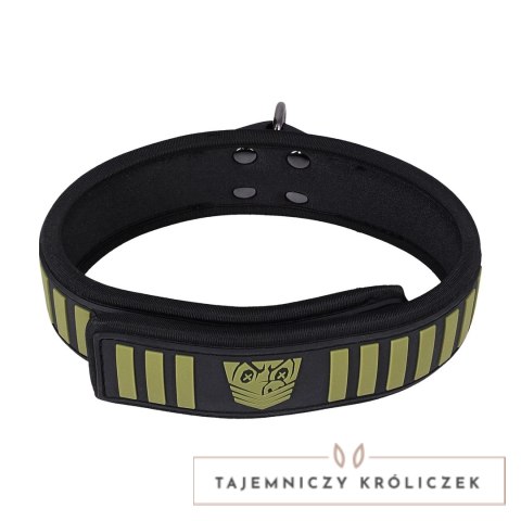 Doc Johnson Tactical Collar & Leash Black/Green - regulowany neoprenowy komplet Doc Johnson