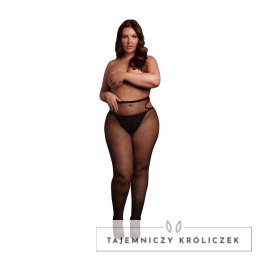 Leg Avenue Shimmering Cut-Out Tights Plus Size czarne ze złotym brokatem Le Désir by Shots