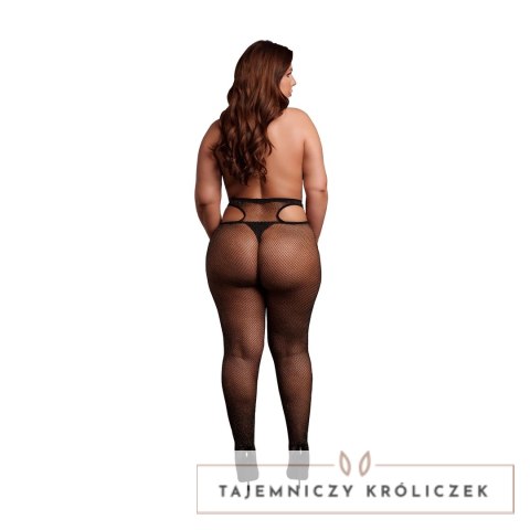 Leg Avenue Shimmering Cut-Out Tights Plus Size czarne ze złotym brokatem Le Désir by Shots