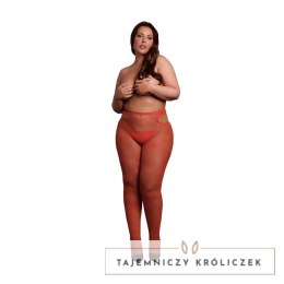 Leg Avenue Shimmering Cut-Out Tights Plus Size czerwone ze złotym brokatem Le Désir by Shots
