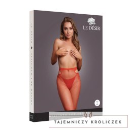 Leg Avenue Shimmering Tights Red/Gold Glitter Cut-Out One Size Le Désir by Shots