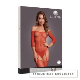 Obsessive Bodystocking Off Shoulder Czerwony Złoty Brokat One Size Le Désir by Shots