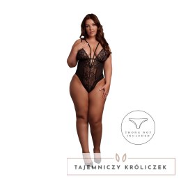 Obsessive Bodystocking koronkowy, regulowane ramiączka, czarny Plus Size Le Désir by Shots
