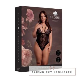 Obsessive Bodystocking koronkowy, regulowane ramiączka, czarny Plus Size Le Désir by Shots