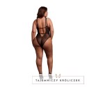 Obsessive Bodystocking koronkowy, regulowane ramiączka, czarny Plus Size Le Désir by Shots
