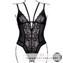 Obsessive Bodystocking koronkowy, regulowane ramiączka, czarny Plus Size Le Désir by Shots