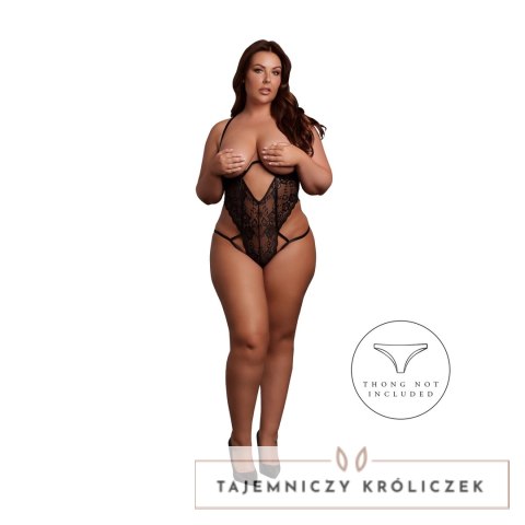 Obsessive Bodysuit Plus Size Black - Model z koronką i regulacją Le Désir by Shots