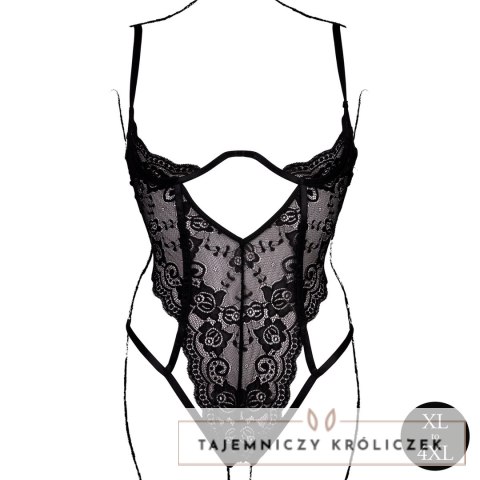 Obsessive Bodysuit Plus Size Black - Model z koronką i regulacją Le Désir by Shots