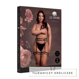 Obsessive Double Strap Garter Belt Plus Size czarny XL-4XL regulowany Le Désir by Shots