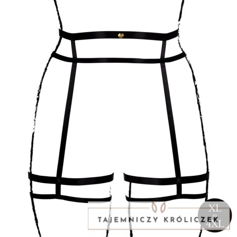 Obsessive Double Strap Garter Belt Plus Size czarny XL-4XL regulowany Le Désir by Shots