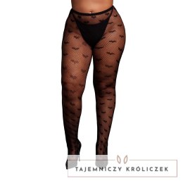 Obsessive Heart Patterned Tights Plus Size Black XL-4XL Le Désir by Shots