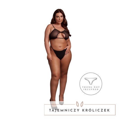 Obsessive Keyhole Mesh Bra Plus Size Czarny z Podwojnymi Ramiączkami Le Désir by Shots