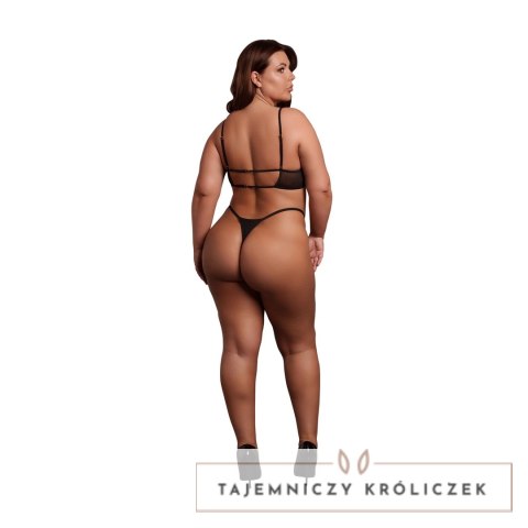Obsessive Keyhole Mesh Bra Plus Size Czarny z Podwojnymi Ramiączkami Le Désir by Shots