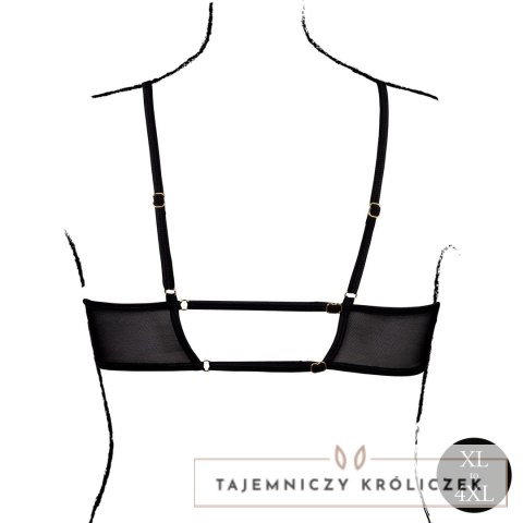 Obsessive Keyhole Mesh Bra Plus Size Czarny z Podwojnymi Ramiączkami Le Désir by Shots