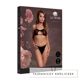 Obsessive Keyhole Mesh Bra czarny z podwojnymi ramiączkami One Size Le Désir by Shots