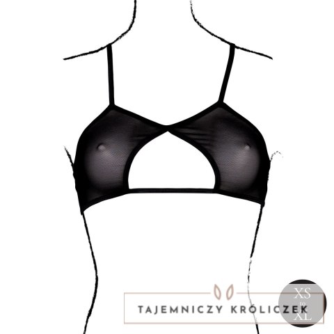Obsessive Keyhole Mesh Bra czarny z podwojnymi ramiączkami One Size Le Désir by Shots