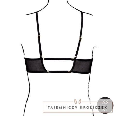 Obsessive Keyhole Mesh Bra czarny z podwojnymi ramiączkami One Size Le Désir by Shots