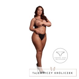 Obsessive Open Cup Triangle Bra Plus Size czarny koronkowy XL-4XL Le Désir by Shots