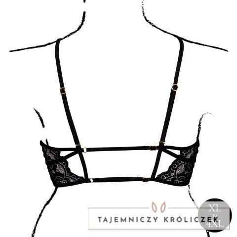 Obsessive Open Cup Triangle Bra Plus Size czarny koronkowy XL-4XL Le Désir by Shots