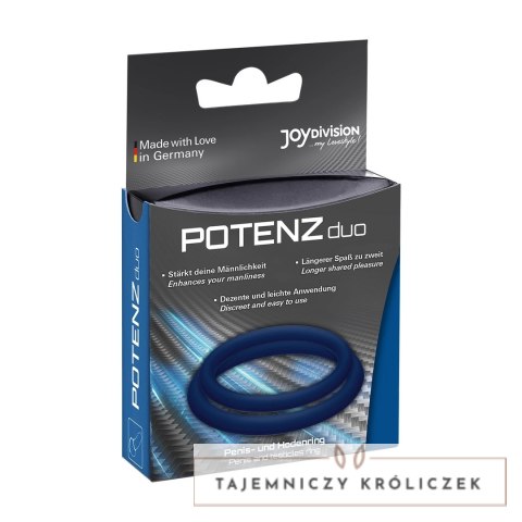 POTENZduo Zestaw Pierścieni Stymulujących - podwojna konstrukcja, czarny Joydivision