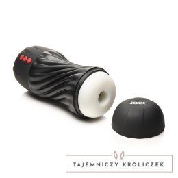 XR Brands Sucking Vibrating System Black - automatyczna maszyna intymna TPE Curve Toys