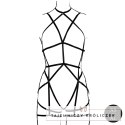 Rimba Strappy Body Harness z Pasami do Pończoch Czarny One Size Le Désir by Shots
