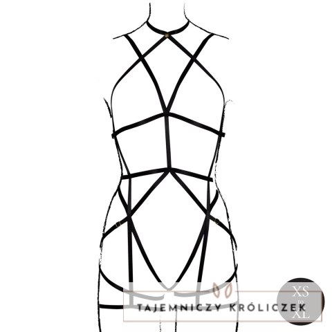 Rimba Strappy Body Harness z Pasami do Pończoch Czarny One Size Le Désir by Shots