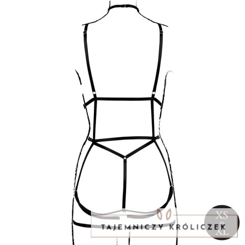 Rimba Strappy Body Harness z Pasami do Pończoch Czarny One Size Le Désir by Shots