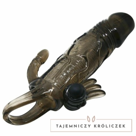 Baile Brave Man - Czarna nakładka z podwojnym systemem wibracyjnym, 16,5 cm BAILE FOR HIM
