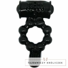Baile Sweet Ring czarny silikonowy pierścień intymny z podwojnym stymulatorem BAILE FOR HIM