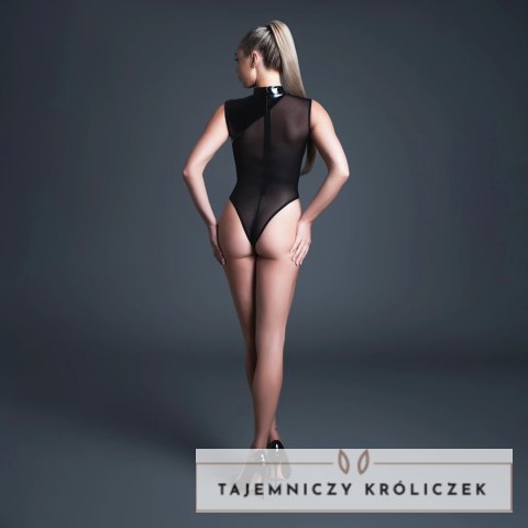Femme Fatale Body XL czarny - głęboki dekolt i winylowa powierzchnia Allure