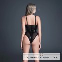 La Tentadora XL Czarny Body z Efektem Lateksu i Siatką Allure