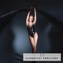 La Tentadora Teddy winylowy z efektem lateksu i siateczką S czarny Allure