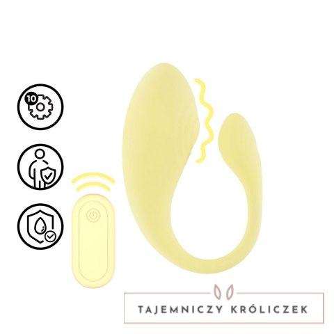 Loveline G-Spot Remote Control Vibe żołty - 10 trybow, model C-shape Loveline by Shots