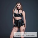 Noches Traviesas Komplet Winylowy XL Czarny - Biustonosz i Mini Spodniczka Allure