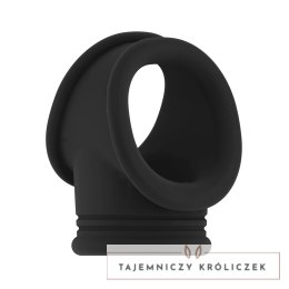 Shots Pierścień intymny z kulkowym paskiem No.48 czarny TPE Sono by Shots