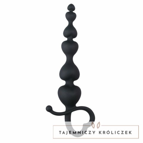 Sinner Gear Serce Koraliki Intymne Czarny Silikon 19 cm Easytoys Anal Collection