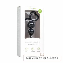 Sinner Gear Serce Koraliki Intymne Czarny Silikon 19 cm Easytoys Anal Collection