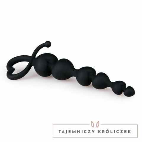 Sinner Gear Serce Koraliki Intymne Czarny Silikon 19 cm Easytoys Anal Collection