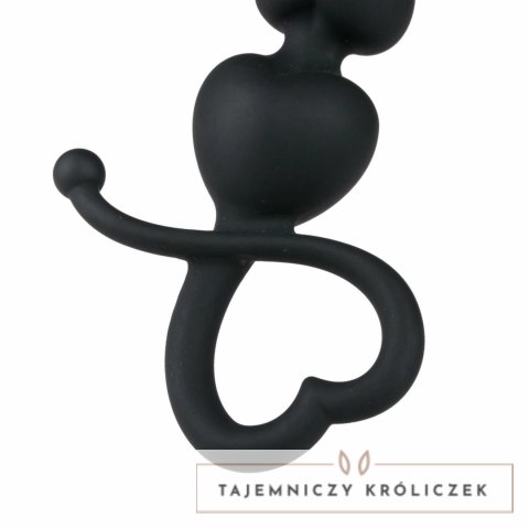 Sinner Gear Serce Koraliki Intymne Czarny Silikon 19 cm Easytoys Anal Collection