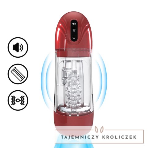 SonicPull Multimedialna Pompa Wibracyjna z Funkcją Ssania Metallic Red Pumped by Shots
