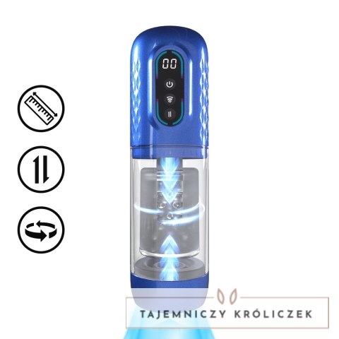 Vortex Suction Rotation Pump Metallic Blue - automatyczna maszyna intymna Pumped by Shots