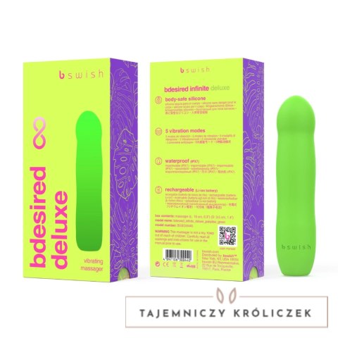 B Swish Bdesired Infinite Deluxe Wibrator 5 trybow zielony IPX7 B Swish