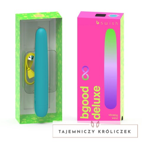 B Swish Bgood Infinite Deluxe niebieski - wibrujący model silikonowy 18 cm B Swish