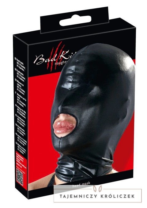Bad Kitty Maska Czarna z Otworem na Usta Wetlook Elastyczna Bad Kitty