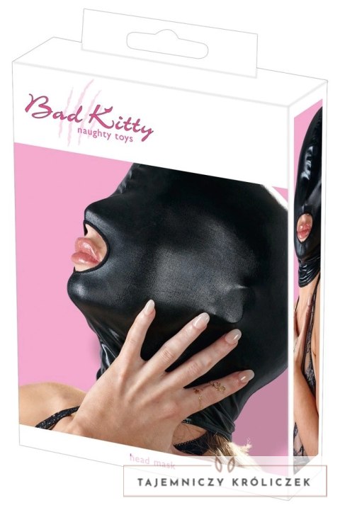 Bad Kitty Maska Czarna z Otworem na Usta Wetlook Elastyczna Bad Kitty