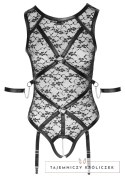 Cottelli Bondage Body koronkowe kwiatowe bez kroku + mankiety L Cottelli