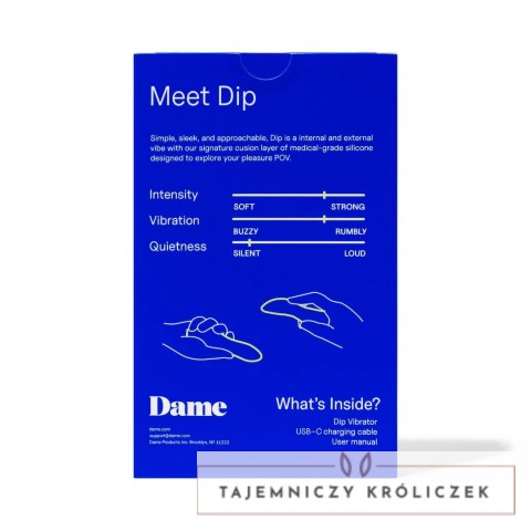 Dame Dip 2.0 - wielofunkcyjny model intymny USB-C, wyższy korpus Dame