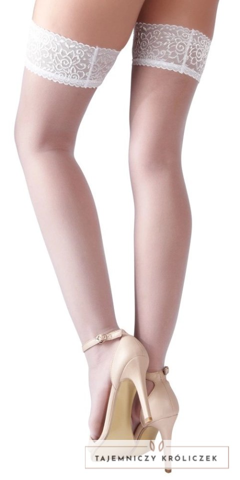 Cottelli Legwear Pończochy Białe Koronka 17 den L Cottelli