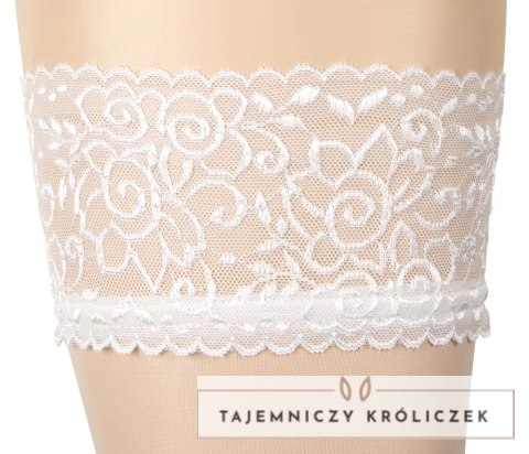 Cottelli Legwear Pończochy Białe Koronka 17 den L Cottelli